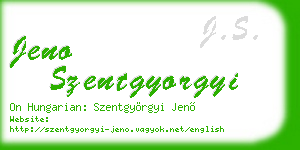 jeno szentgyorgyi business card