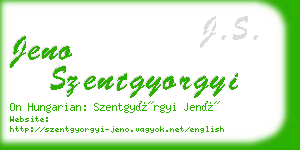 jeno szentgyorgyi business card